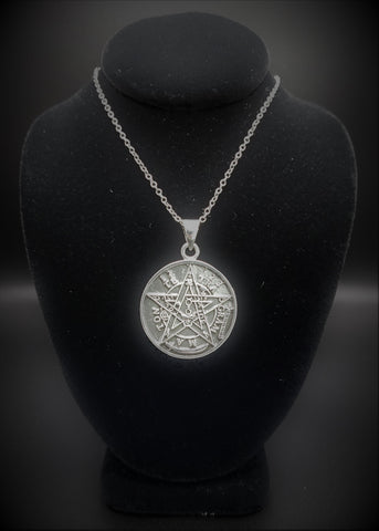 Colgante de Plata con Pentagrama de Tetragrammaton Pentragrama